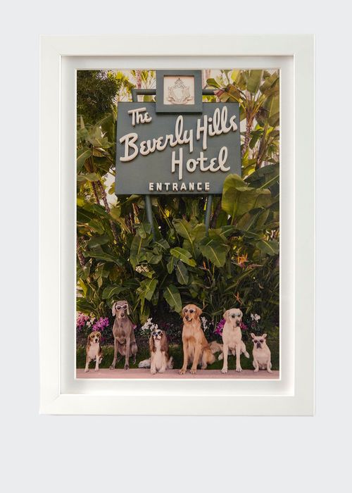 "Dogs at the Beverly Hills Hotel" Vertical Mini Giclee Print