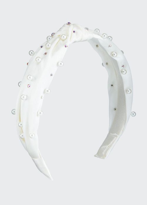 Girl's Embellished Knotted Headband w/ Swarovski Crystals