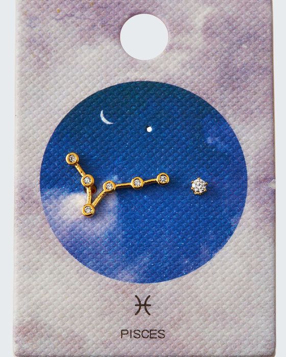 Zodiac Constellation & Cubic Zirconia Stud Earrings