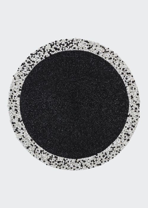 Black Hand Beaded Round Placemat