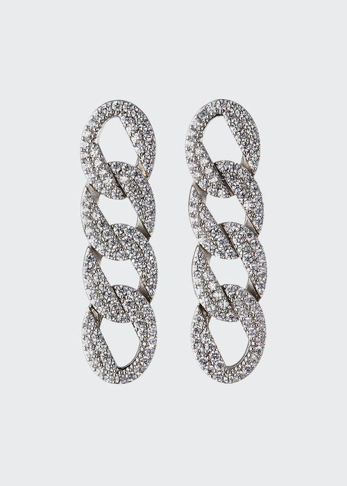 Pave Curb-Chain Earrings