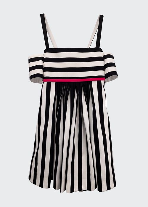 Girl's Striped Off-the-Shoulder Dress, Size 4-6