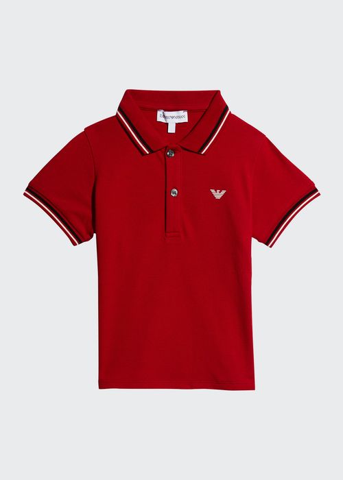 Boy's Polo Shirt w/ Striped Trim, Size 6-24M