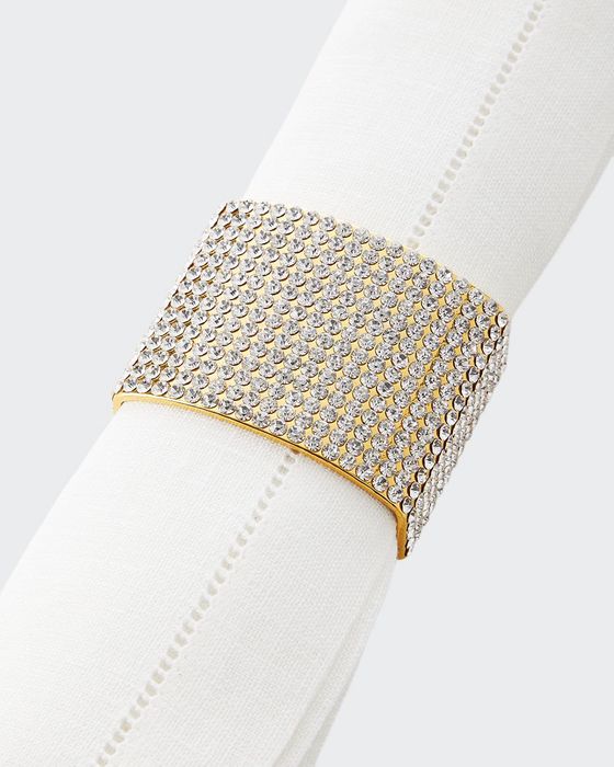 Classic & Modern Crystal Studded Napkin Rings, Set of 4