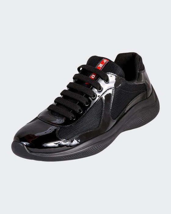Men's America's Cup Patent Leather Patchwork Sneakers