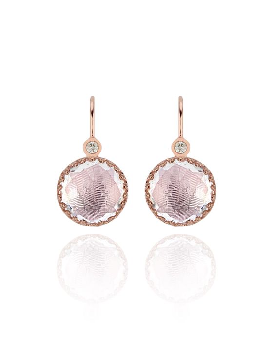 Olivia Diamond & Drop Earrings in Rose Gold Wash with Ballet Foil