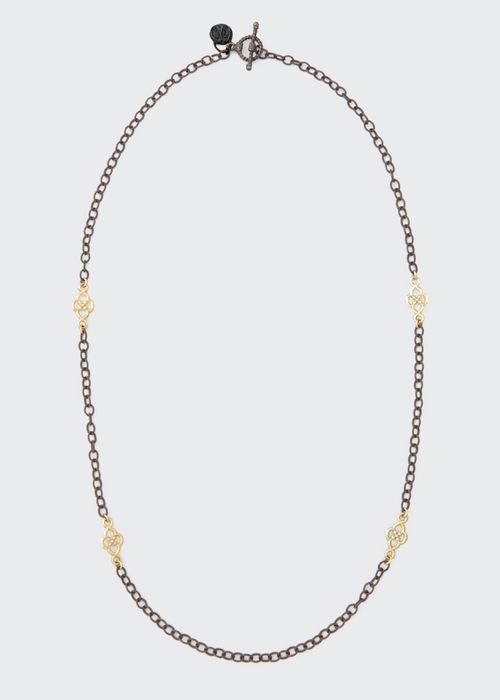 Short Gold-Station Cable-Chain Necklace, 18"L
