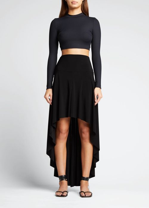 Hi-Low Flared Coverup Skirt