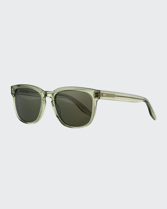 Men's Coltrane Square Acetate Polarized Sunglasses, Green