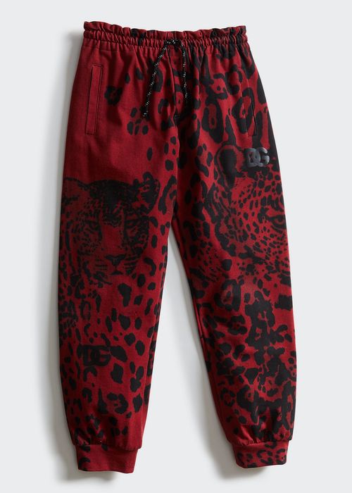 Boy's Animalia Cheetah-Print Jogger Pants, Size 8-12