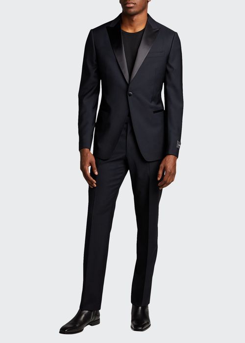 Men's Satin-Trim Two-Piece Tuxedo Suit