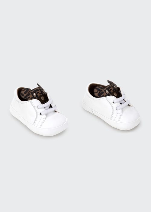 Kid's FF Bear Leather Low-Top Sneakers, Baby
