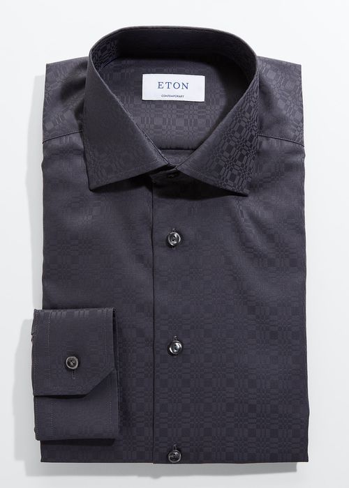 Men's Contemporary Fit Textured Evening Shirt