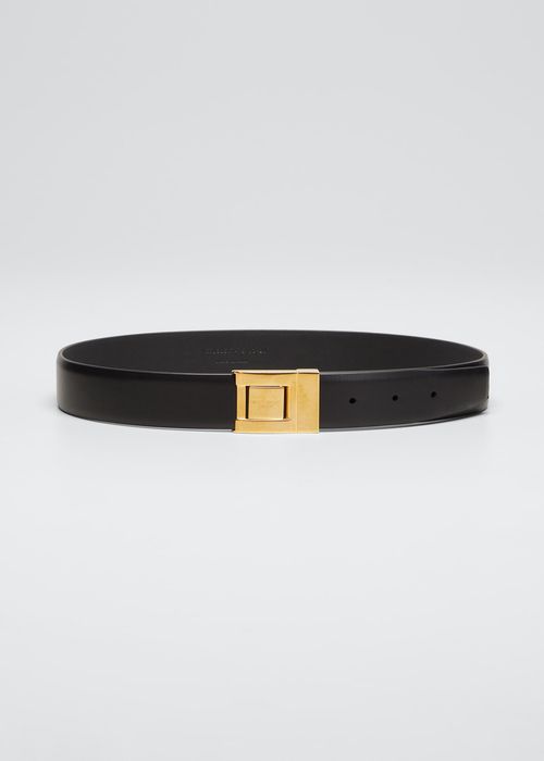 YSL Square Buckle Leather Belt