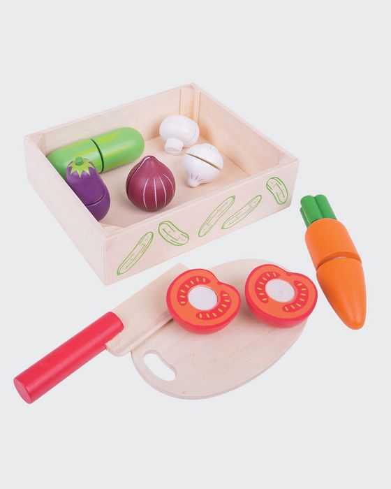Crate of Vegetables with Cutting Board