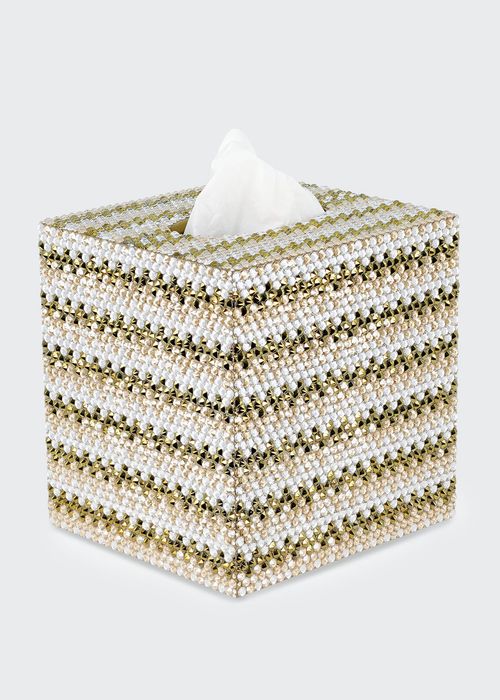 Biarritz Boutique Tissue Box with Swarovski Crystals, Gold