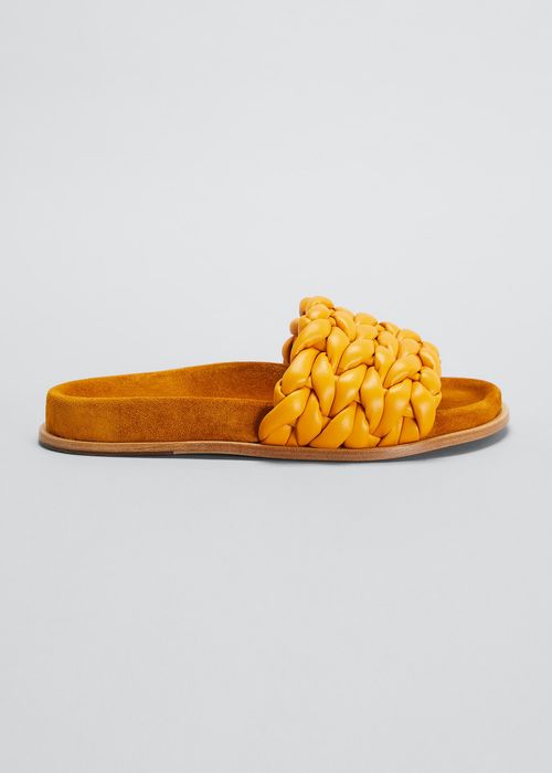 Kacey Woven Calfskin Flat Sandals