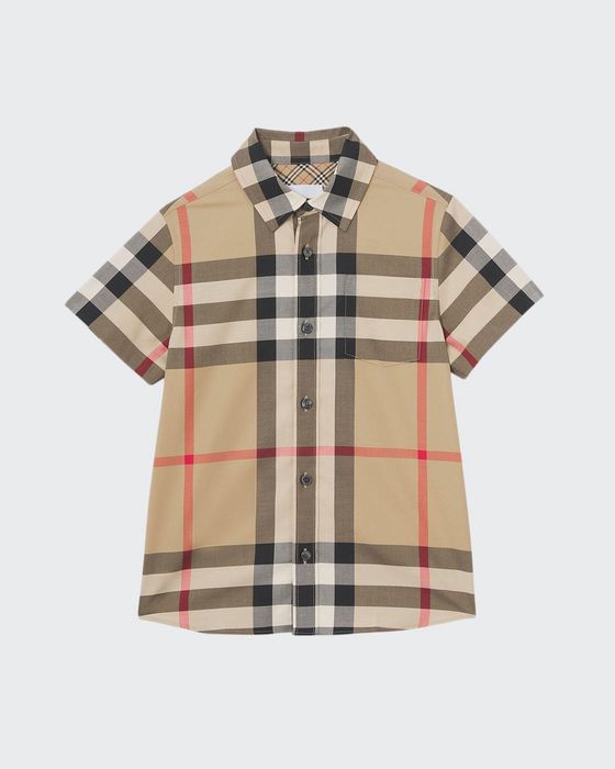 Boy's Owen Vintage Check Button-Down Shirt, Size 3-14