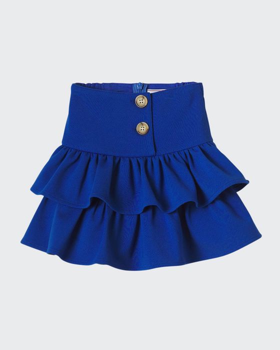 Girl's Kiki Tiered Ruffle Ponte Skirt, Size 2-14