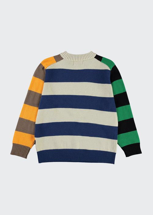 Boy's Buzzy Multicolor Striped Sweater, Size 3T-6
