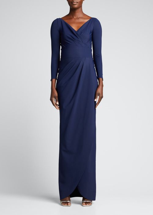 Peace Long-Sleeve Jersey Wrap Gown