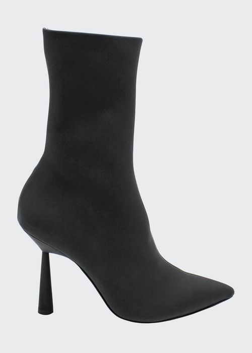 100mm Pointed Faux-Leather Booties