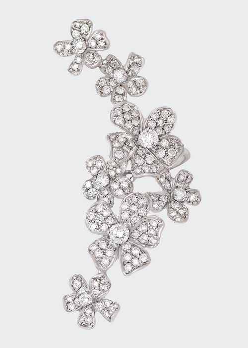 18k White Gold Ear Cuff from Flower Collection, Single