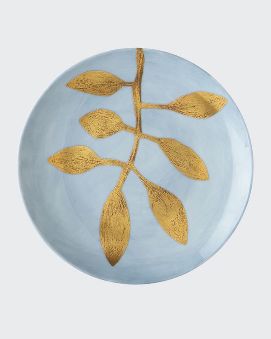 Daphne Lavande Gold-Leaf Dessert Plate, Blue