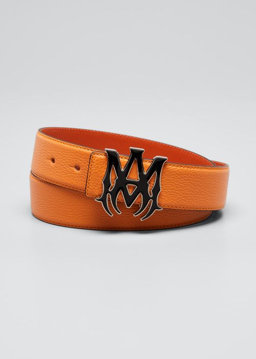 Men's Leather Logo Belt