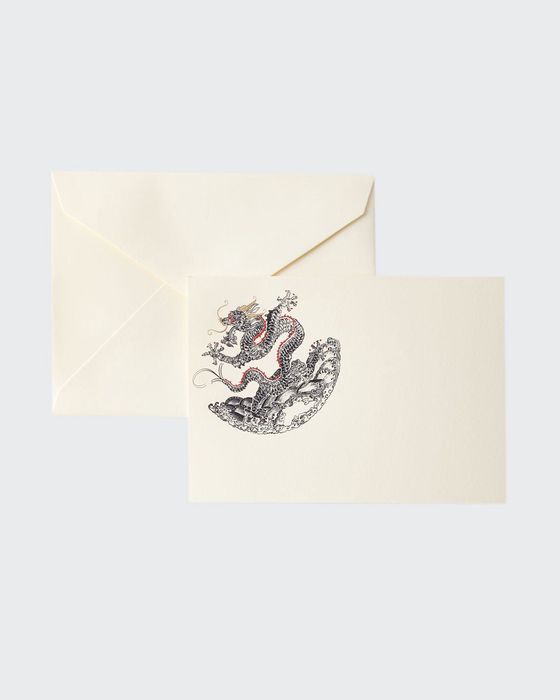 Hand-Engraved Dragon Cards with Envelopes, Set of 10
