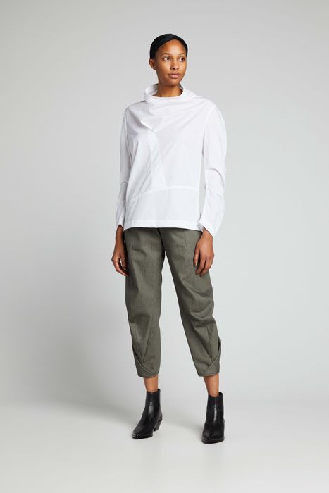 Asymmetric-Fold Cotton Shirt