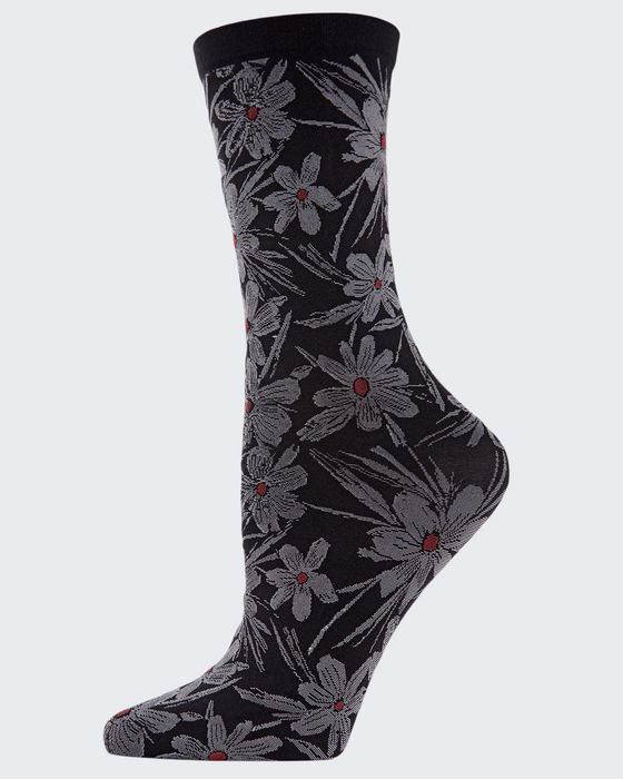 Abstract Floral Sock