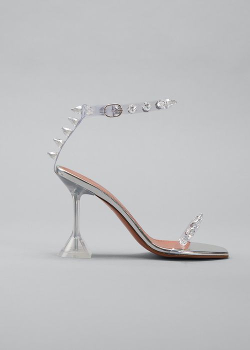 Julia Neon Crystal-Spike Clear Sandals