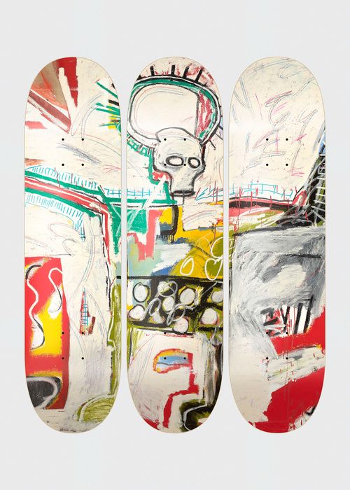 "Basquiat Untitled Rotterdam" by Jean-Michel Basquiat Skateboard Wall Art, Set of 3
