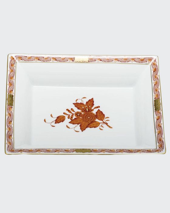 Chinese Bouquet Rust Jewelry Tray