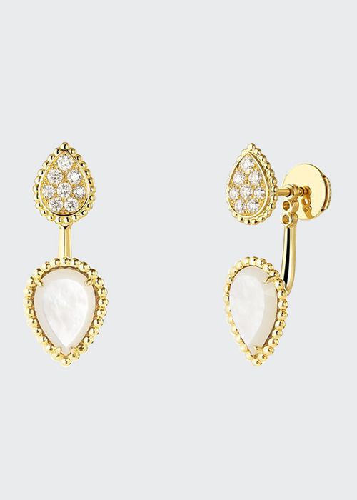 Serpent Boheme Diamond and Mother-of-Pearl Earring in Yellow Gold, Single