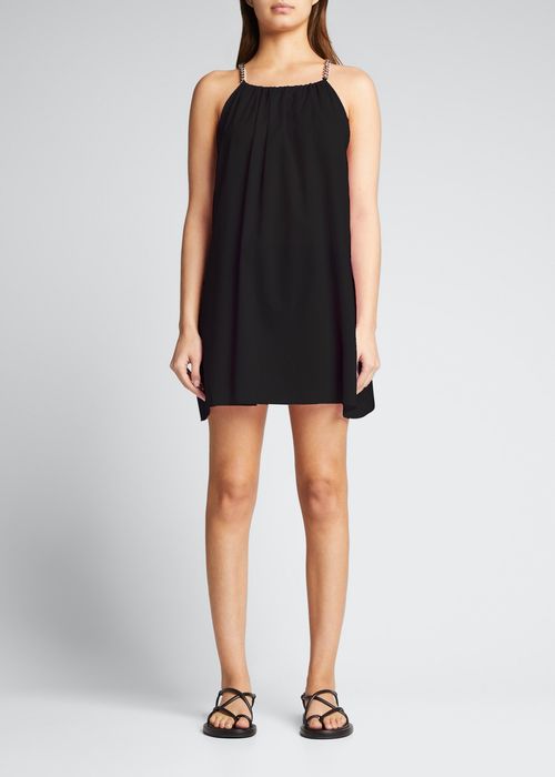 Falabella Short Coverup Dress with Chain Straps