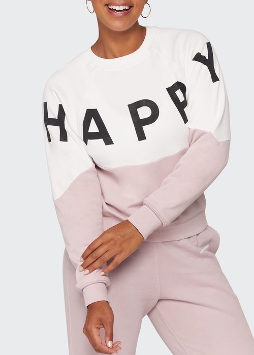 Bridget Happy Raglan-Sleeve Pullover