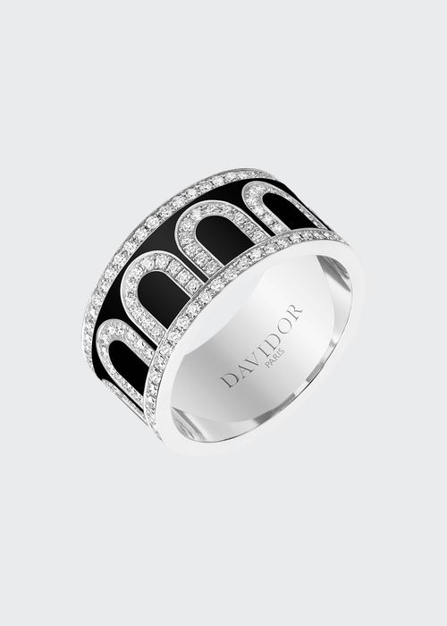 L'Arc de Davidor 18k White Gold Palais Diamond Ring - Grand Model, Caviar, Size 54