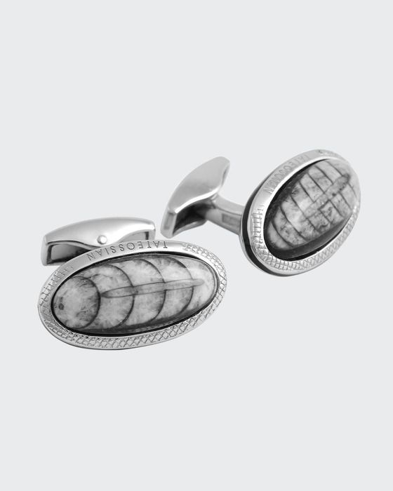 Limited Edition Signature Fossil Orthoceras Cuff Links