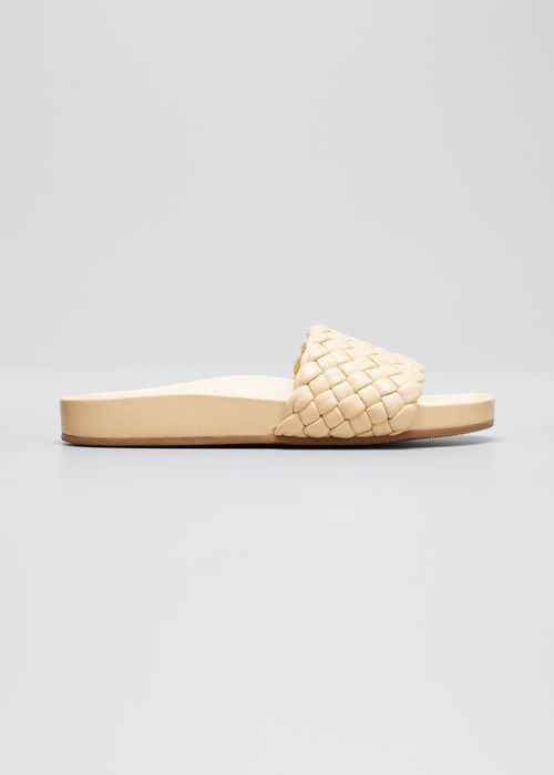 Sonnie Bicolor Woven Lambskin Pool Sandals