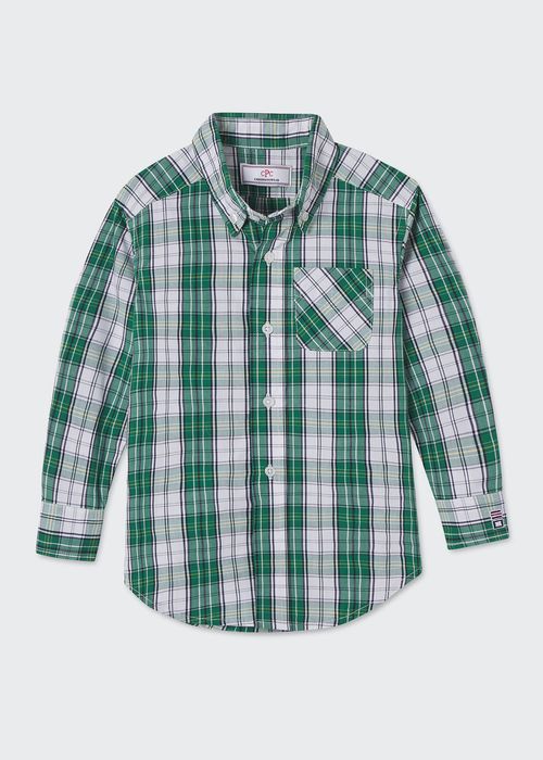 Boy's Owen Plaid Long-Sleeve Shirt, Size 2-14