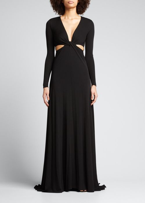 Andie Matte Jersey Cutout Gown