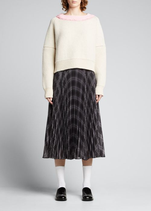 Contrast Paint Stroke Cashmere-Wool Sweater