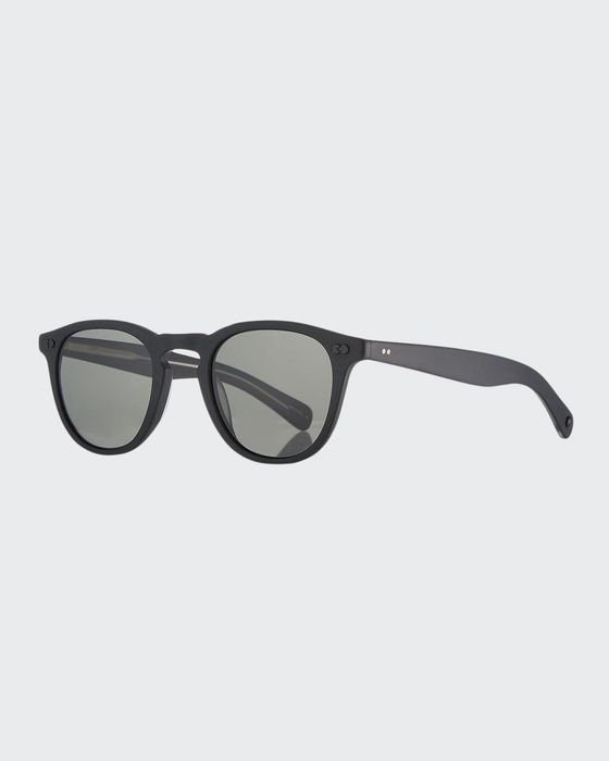 Men's Hampton X Round Acetate Sunglasses, Black