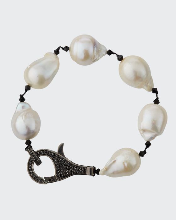 Peacock Baroque Pearl & Spinel Clasp Bracelet
