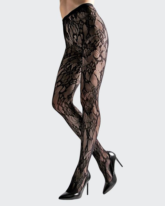 2-Pack Lace Cutout Net & Fishnet Tights