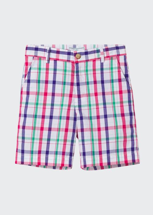 Boy's Hudson Plaid Cotton Shorts, Size 4T-14