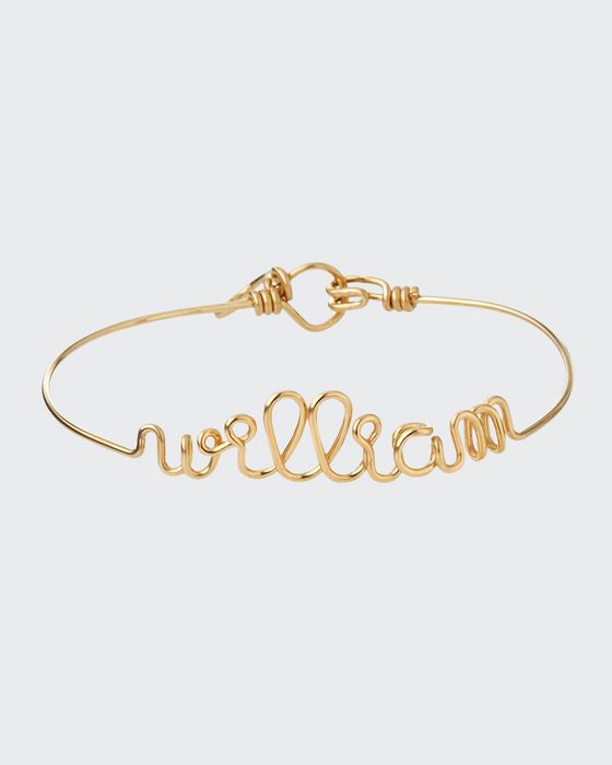 Personalized 10-Letter Wire Bracelet, Yellow Gold Fill