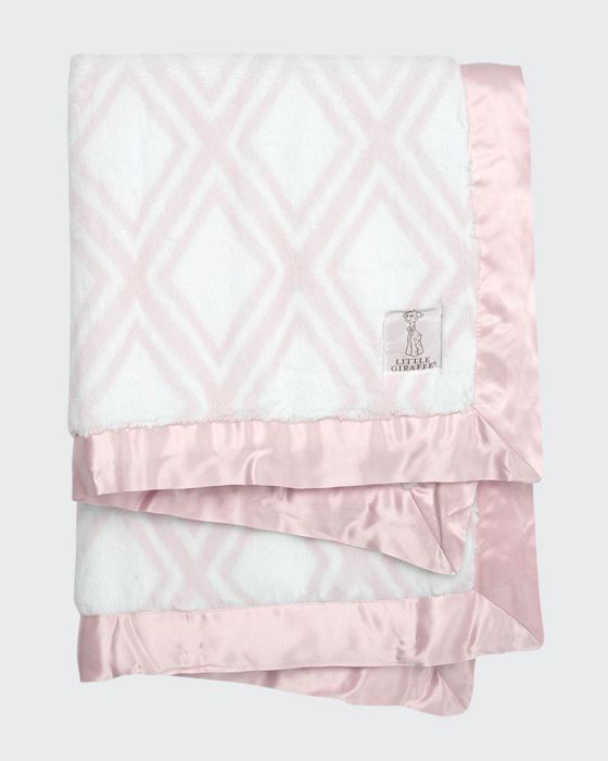 Luxe Diamond Printed Plush Baby Blanket